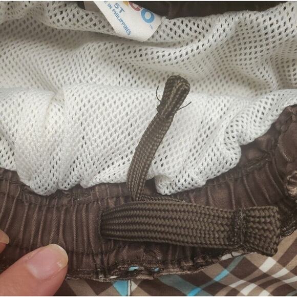 Toddler Boy's Circo Lined Swim Trunks in Brown & Teal Plaid | Size 5T - Picture 5 of 6